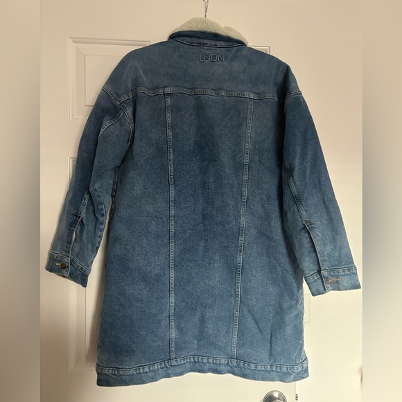 LNDN Landon Revolve Denim Sherpa Lined Trench Jacket Medium Wash XS/S✨NWT - Picture 8 of 13